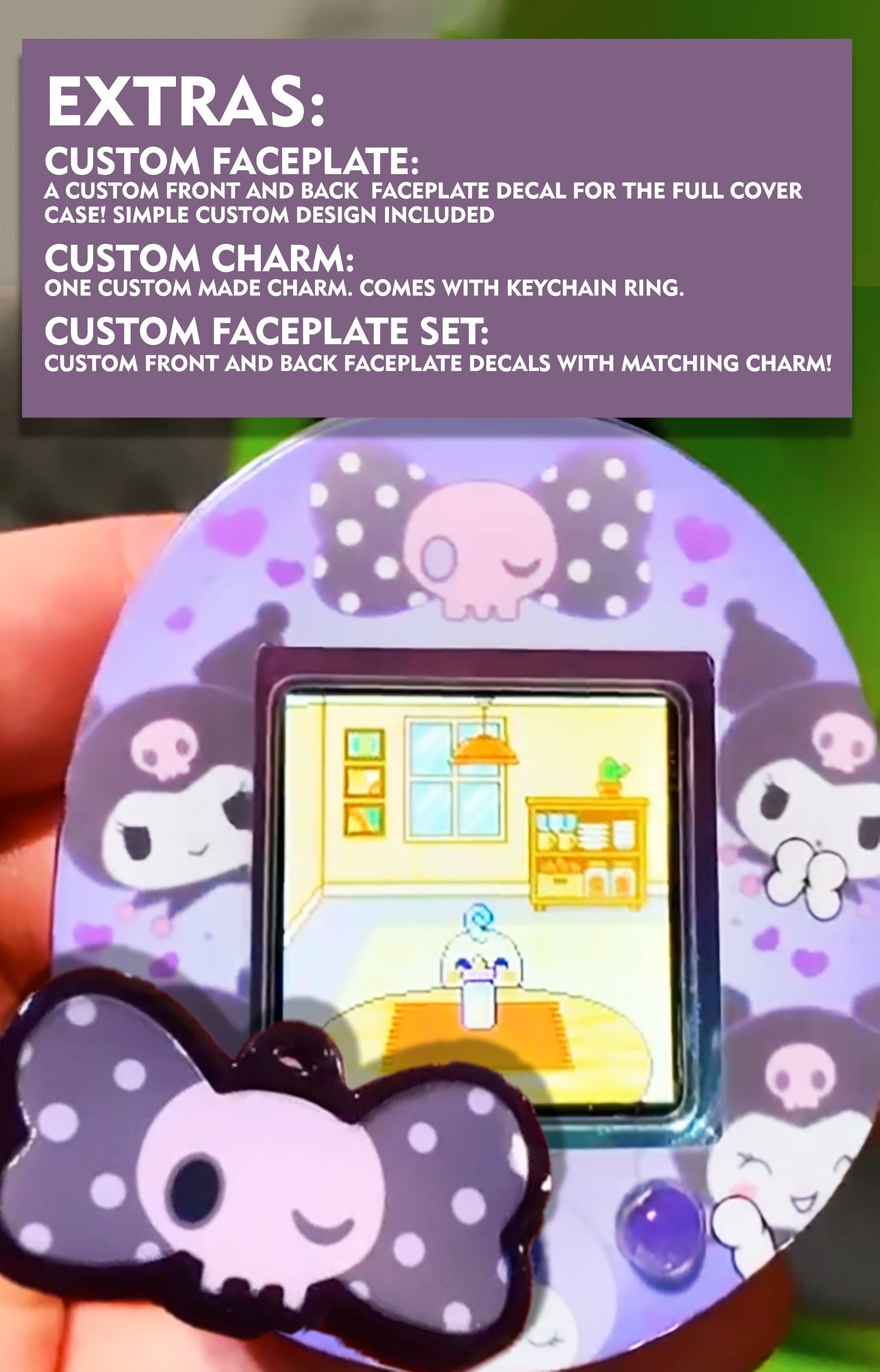 CLEAR CASES & watch adapters for Tamagotchi Smart! (custom faceplates and charms available!)